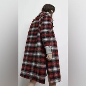 ZARA long plaid shacket s